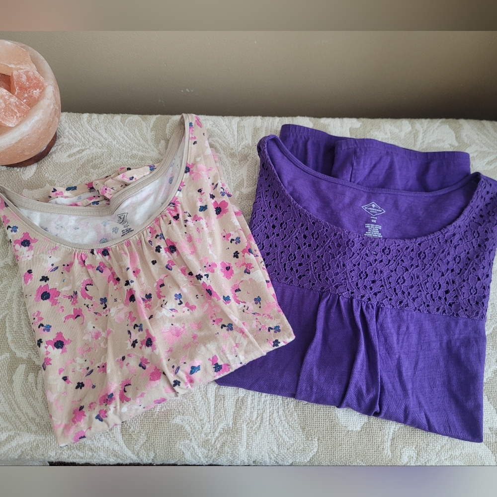 St. John's Bay | Bundle Set 3X Tops Blouse Purple and Floral